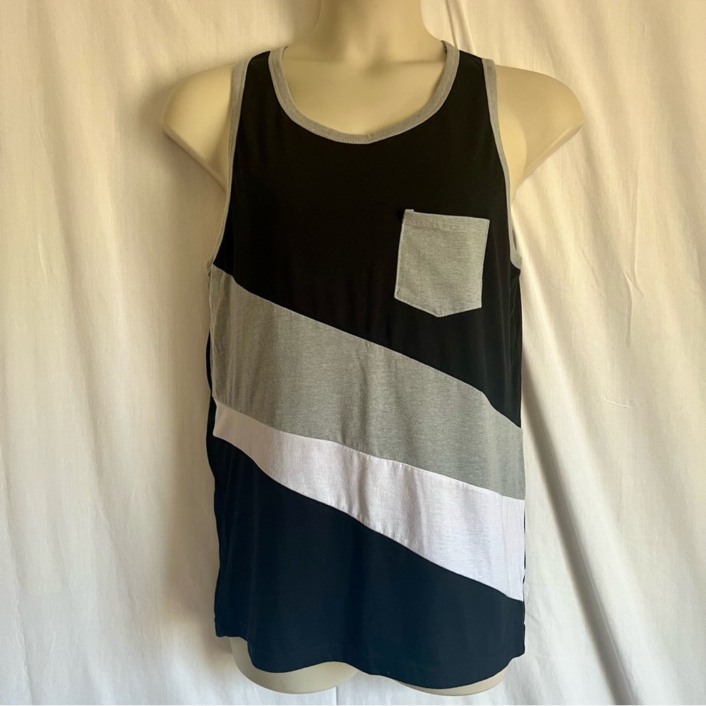 Hype Black and Gray Striped Tank Top